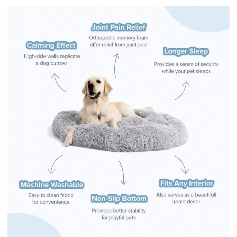 Small 20”/50cm Cozy Plush Dog Bed / multiple colors available
